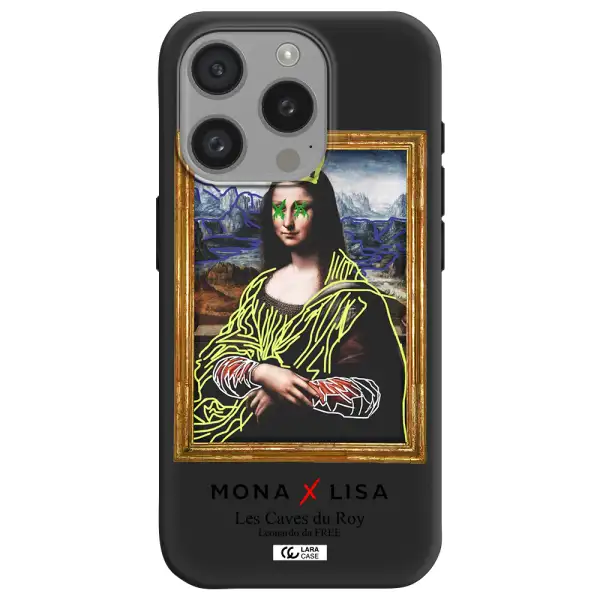 Monalisa Pop Art Apple Iphone 15 Pro Silicone Black Case