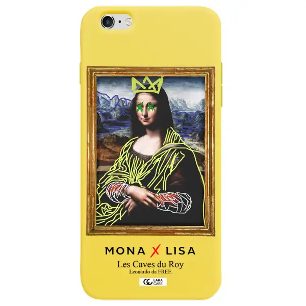 Monalisa Pop Art Apple iPhone 6 plus Silicone canary yellow Case