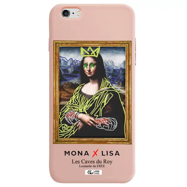 Monalisa Pop Art Apple iPhone 6 s plus Silicone pastel pink Case
