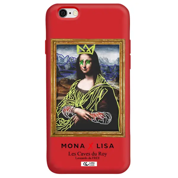 Monalisa Pop Art Apple iPhone 6 Silicone Imperial Red Case