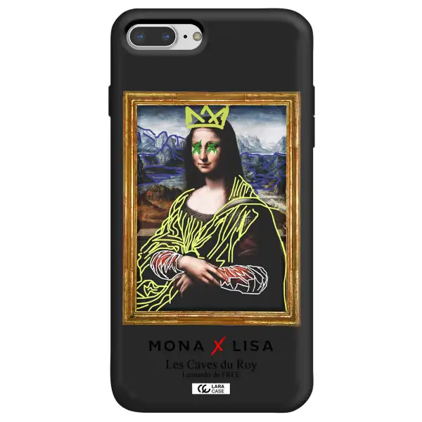 Monalisa Pop Art Apple iPhone 7 plus Silicone black Case