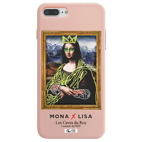 Monalisa Pop Art Apple iPhone 7 plus Silicone pastel pink Case