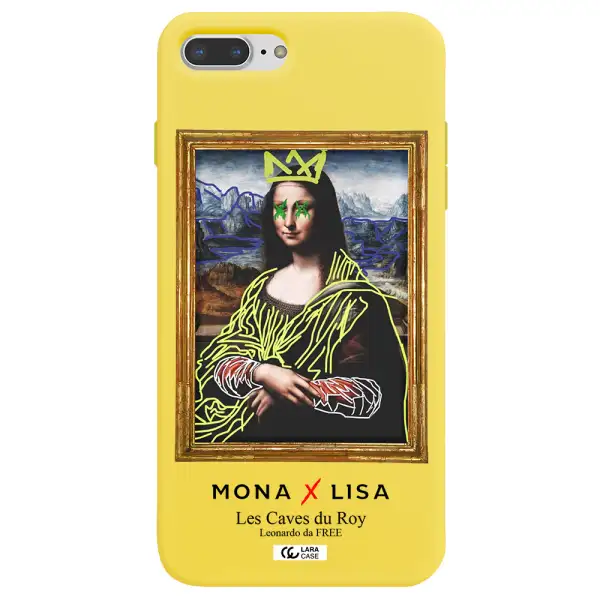 Monalisa Pop Art Apple iPhone 8 plus Silicone canary yellow Case