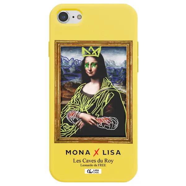 Monalisa Pop Art Apple iPhone 8 Silicone canary yellow Case