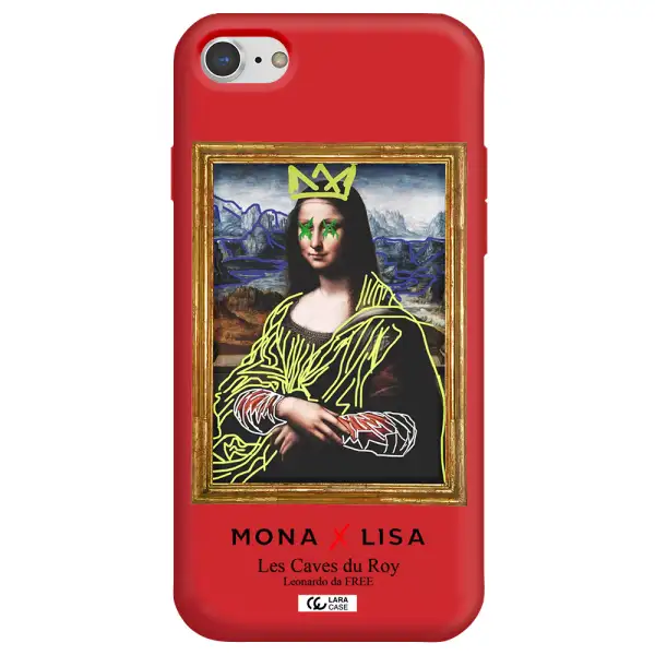Monalisa Pop Art Apple iPhone 8 Silicone Imperial Red Case