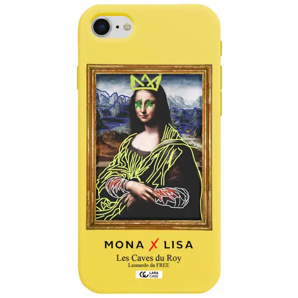 Monalisa Pop Art Apple iPhone se 2020 Silicone canary yellow Case
