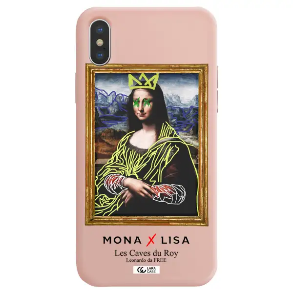 Monalisa Pop Art Apple iPhone XS max Silicone pastel pink Case