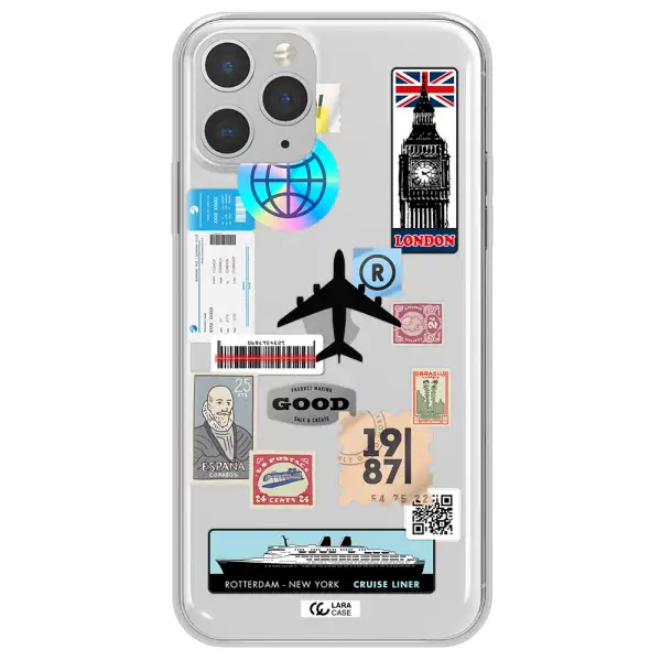 Stamp Stickers Apple iPhone 11 pro max Clear TPU Case