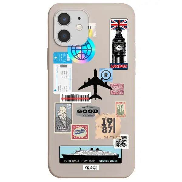 Stamp Stickers Apple iPhone 12 Silicone Stone Case