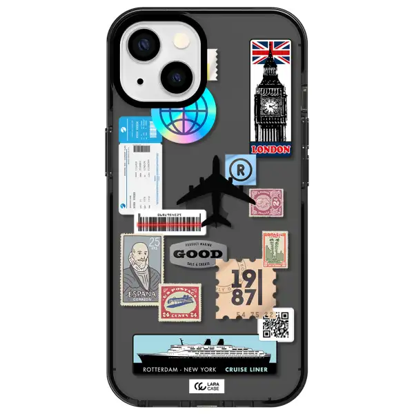 Stamp Stickers Apple iPhone 13 impact Smoke Black Case