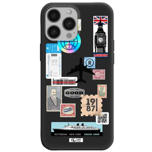 Stamp Stickers Apple iPhone 13 Pro Silicone black Case