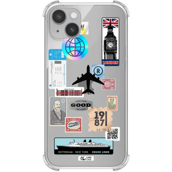 Stamp Stickers Apple iPhone 14 Clear PC Case