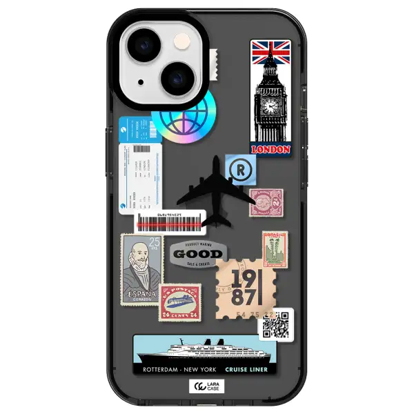 Stamp Stickers Apple iPhone 14 impact Smoke Black Case