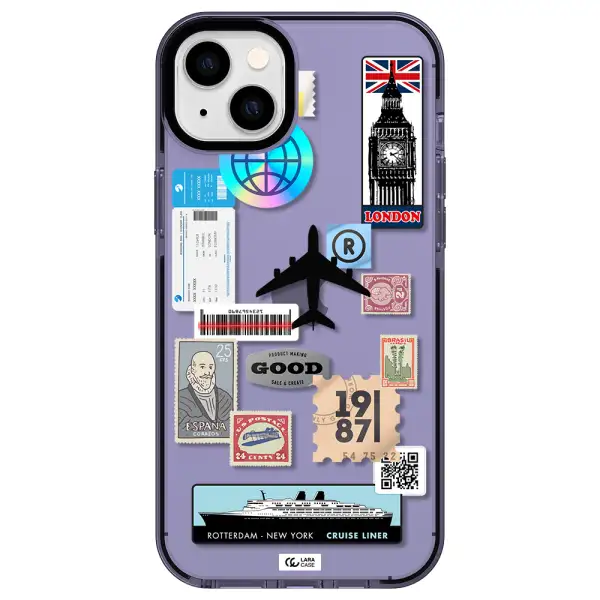 Stamp Stickers Apple iPhone 14 plus impact Lilac Case