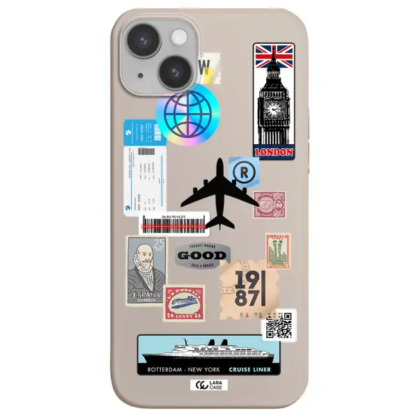 Stamp Stickers Apple iPhone 14 plus Silicone Stone Case
