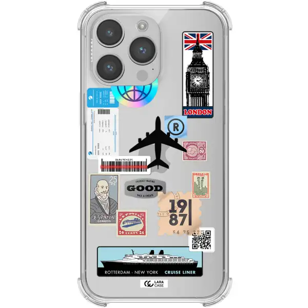 Stamp Stickers Apple iPhone 14 pro Clear PC Case