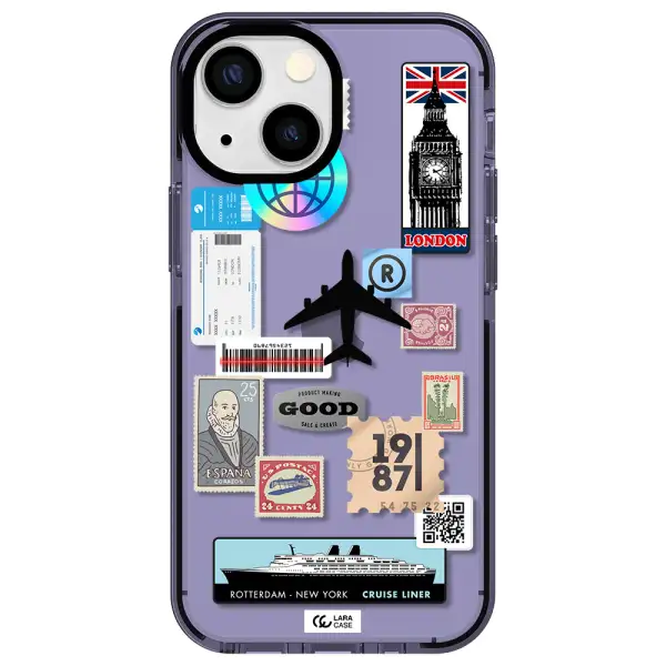 Stamp Stickers Apple iPhone 15 impact Lilac Case