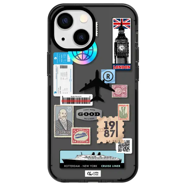 Stamp Stickers Apple iPhone 15 impact Smoke Black Case