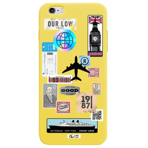 Stamp Stickers Apple iPhone 6 plus Silicone canary yellow Case