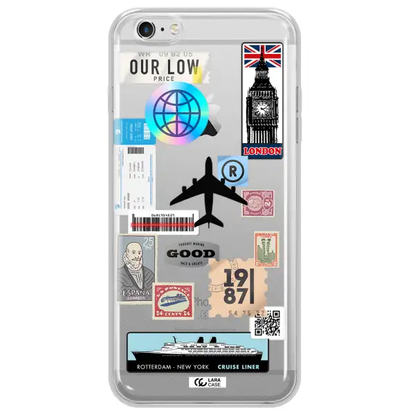 Stamp Stickers Apple iPhone 6 s plus Clear TPU Case