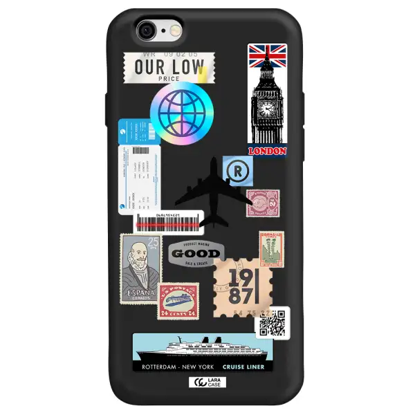Stamp Stickers Apple iPhone 6 Silicone black Case