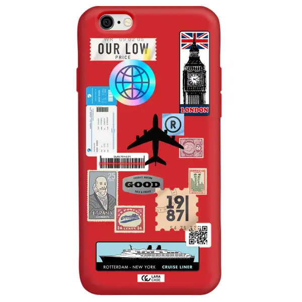 Stamp Stickers Apple iPhone 6 Silicone Imperial Red Case