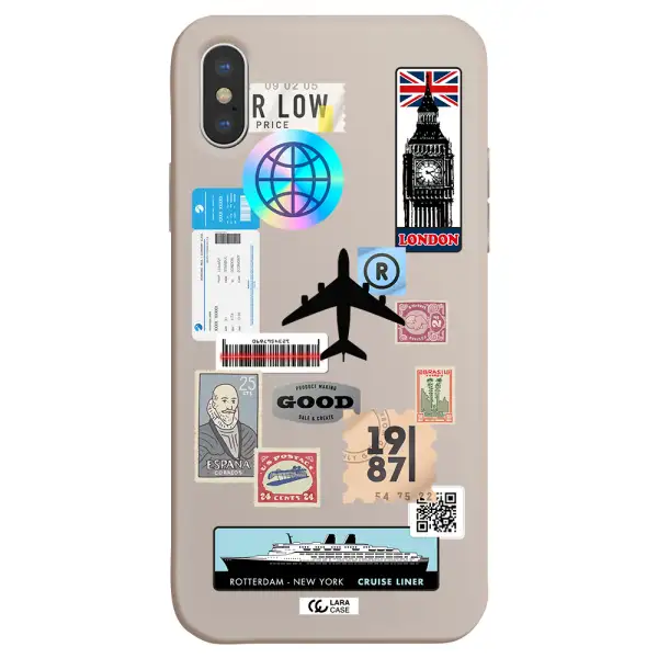 Stamp Stickers Apple iPhone X Silicone Stone Case