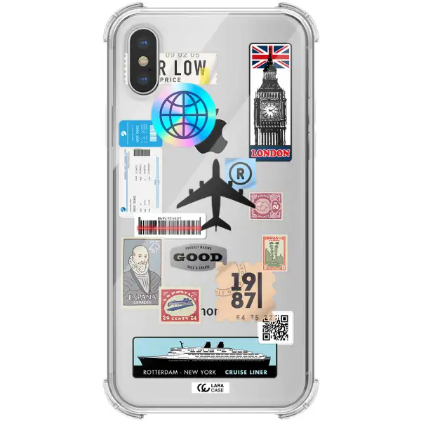 Stamp Stickers Apple iPhone XS Clear PC Case
