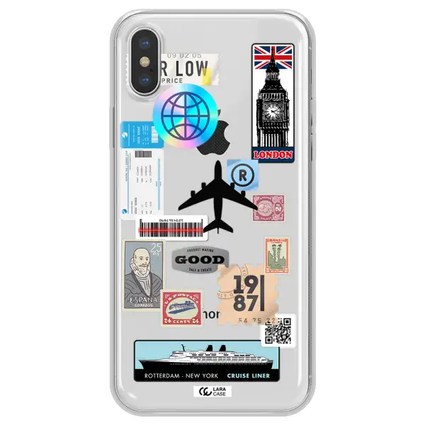 Stamp Stickers Apple iPhone XS max Clear TPU Case