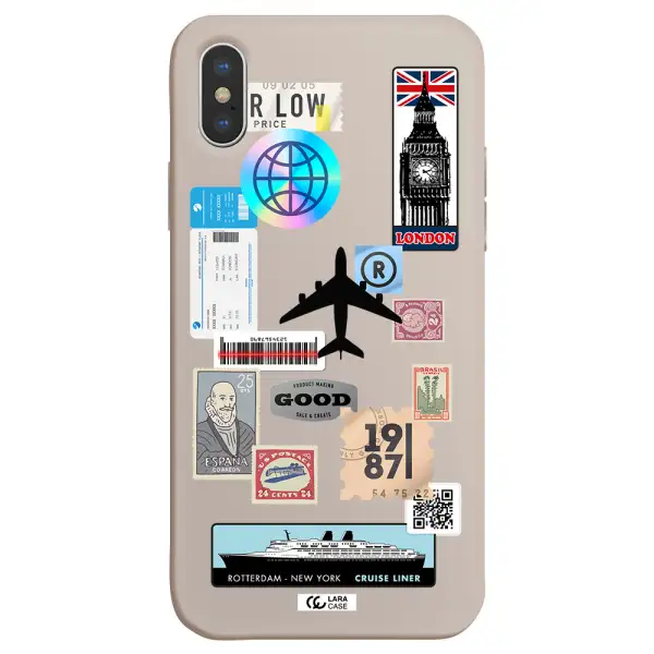 Stamp Stickers Apple iPhone XS Silicone Stone Case