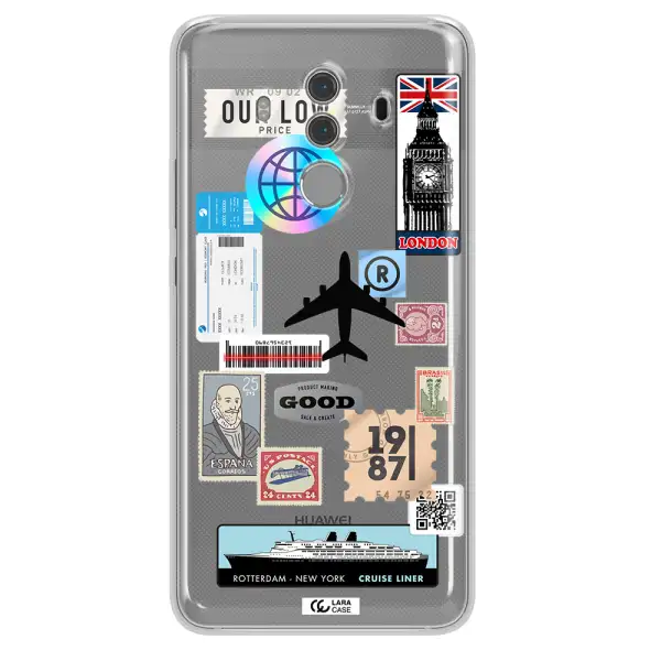 Stamp Stickers Huawei Mate 10 Pro Clear TPU Case