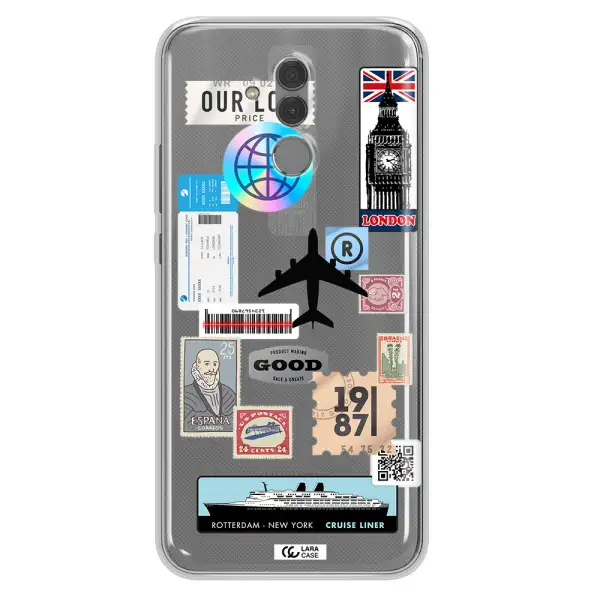 Stamp Stickers Huawei Mate 20 Lite Clear TPU Case
