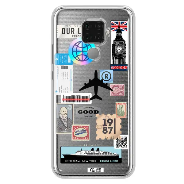 Stamp Stickers Huawei Mate 30 Lite Clear TPU Case