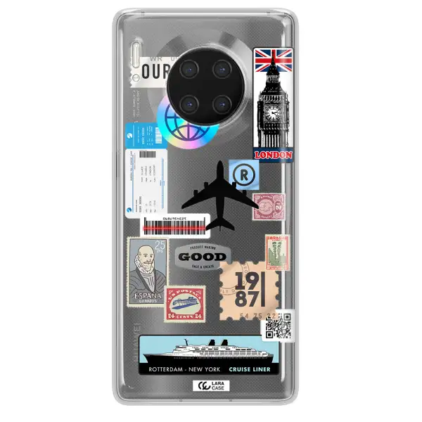 Stamp Stickers Huawei Mate 30 Pro Clear TPU Case