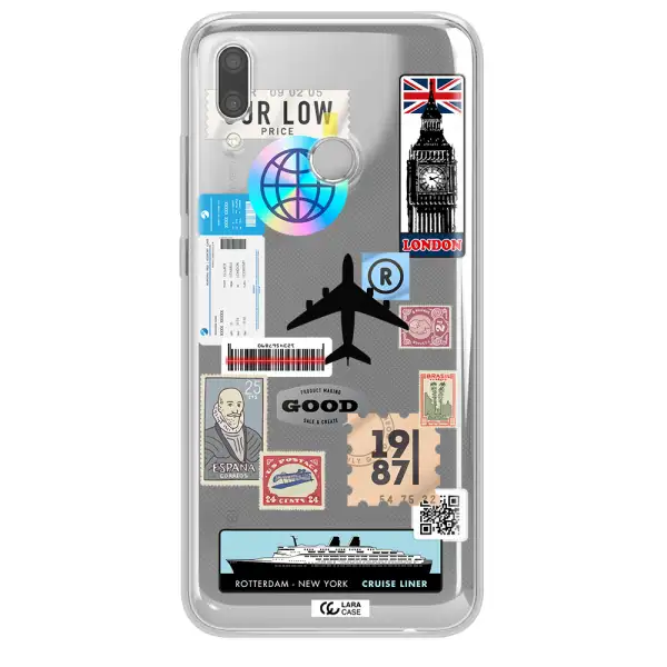 Stamp Stickers Huawei P Smart 2019 Clear TPU Case