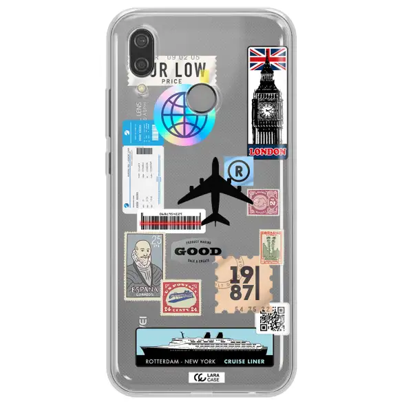 Stamp Stickers Huawei P20 Lite Clear TPU Case