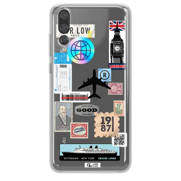 Stamp Stickers Huawei P20 Pro Clear TPU Case