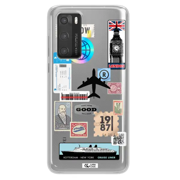 Stamp Stickers Huawei P40 Clear TPU Case