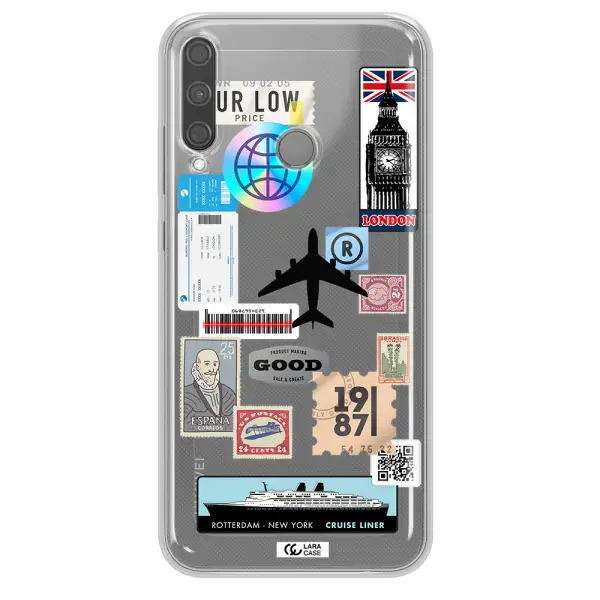 Stamp Stickers Huawei P40 Lite E Clear TPU Case