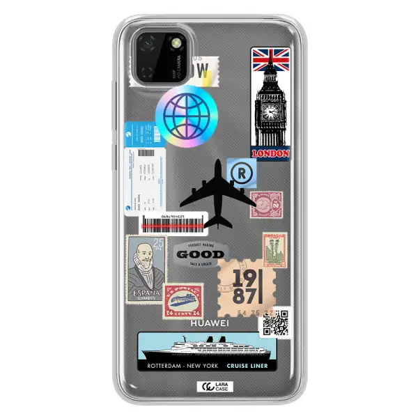 Stamp Stickers Huawei Y5P Clear TPU Case