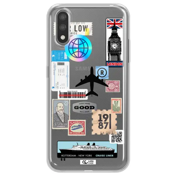Stamp Stickers Samsung A01 Clear TPU Case