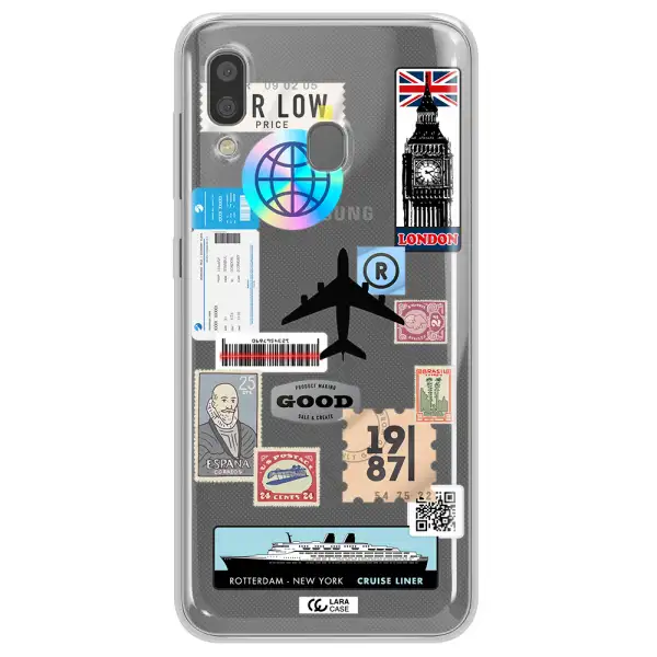 Stamp Stickers Samsung A20 Clear TPU Case