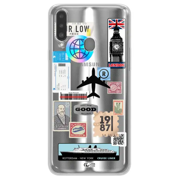 Stamp Stickers Samsung A20S Clear TPU Case