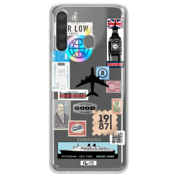 Stamp Stickers Samsung A21 Clear TPU Case