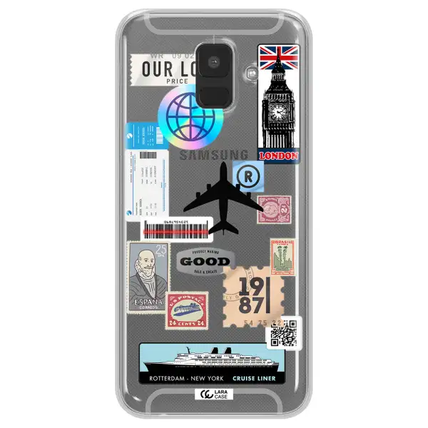 Stamp Stickers Samsung A6 Clear TPU Case