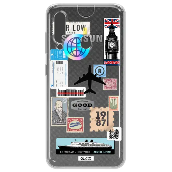 Stamp Stickers Samsung A60 Clear TPU Case