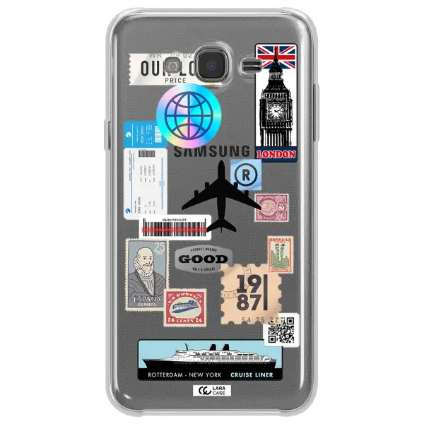 Stamp Stickers Samsung J7 Clear TPU Case