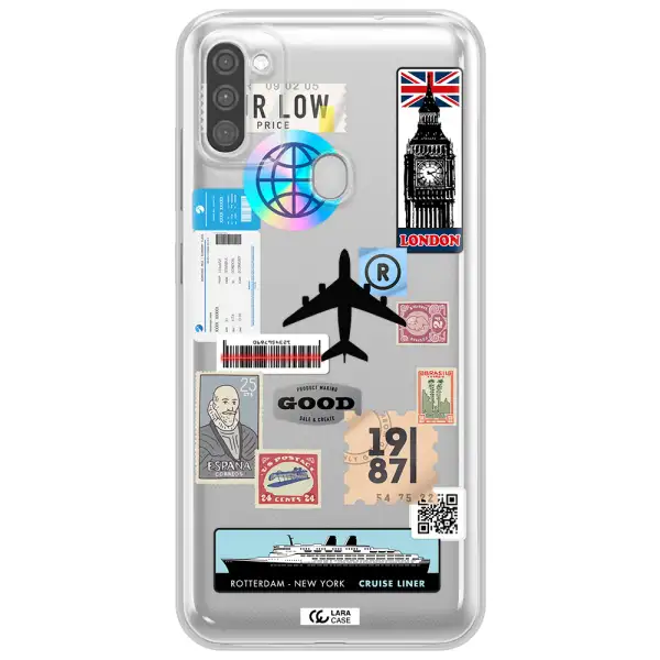 Stamp Stickers Samsung M11 Clear TPU Case