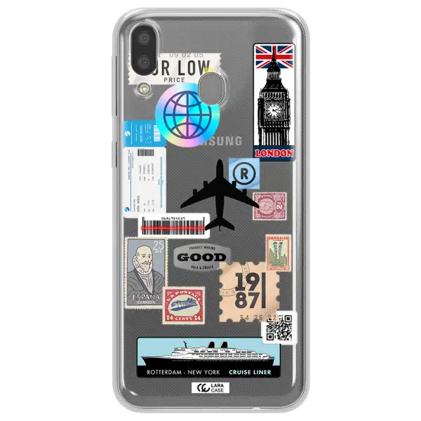 Stamp Stickers Samsung M20 Clear TPU Case