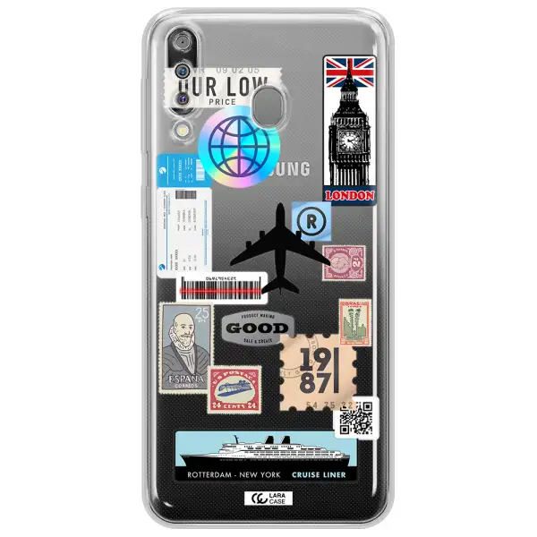 Stamp Stickers Samsung M30 Clear TPU Case